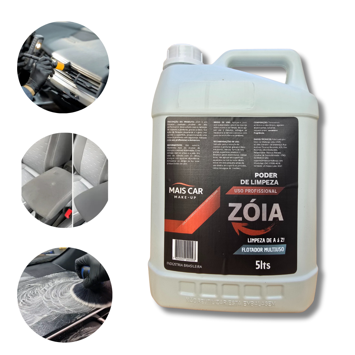 ZÓIA - Flotador Multiuso - Desengordurante - Limpeza Profunda 5 Litros