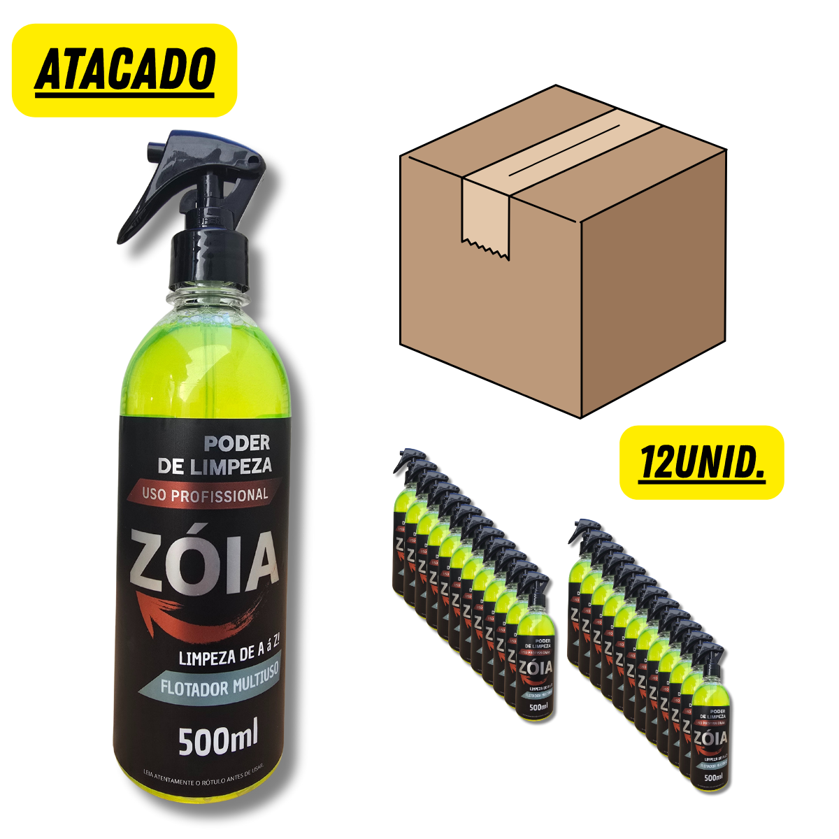 ZÓIA - Flotador Multiuso - Desengordurante - Limpeza Profunda 12 Unidades.