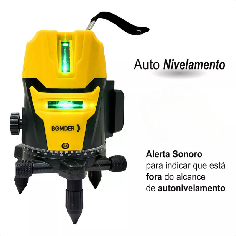 Nivel A Laser Auto Nivelador Luz Verde 5 Linhas Esquadro 360