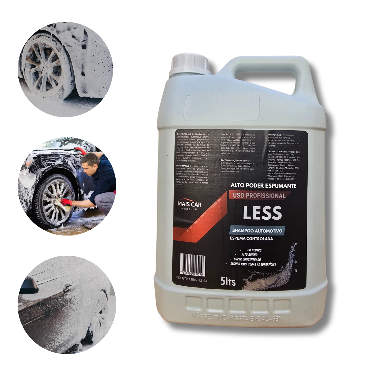 LESS - Shampoo Automotivo - Auto Brilho - 5 Litros
