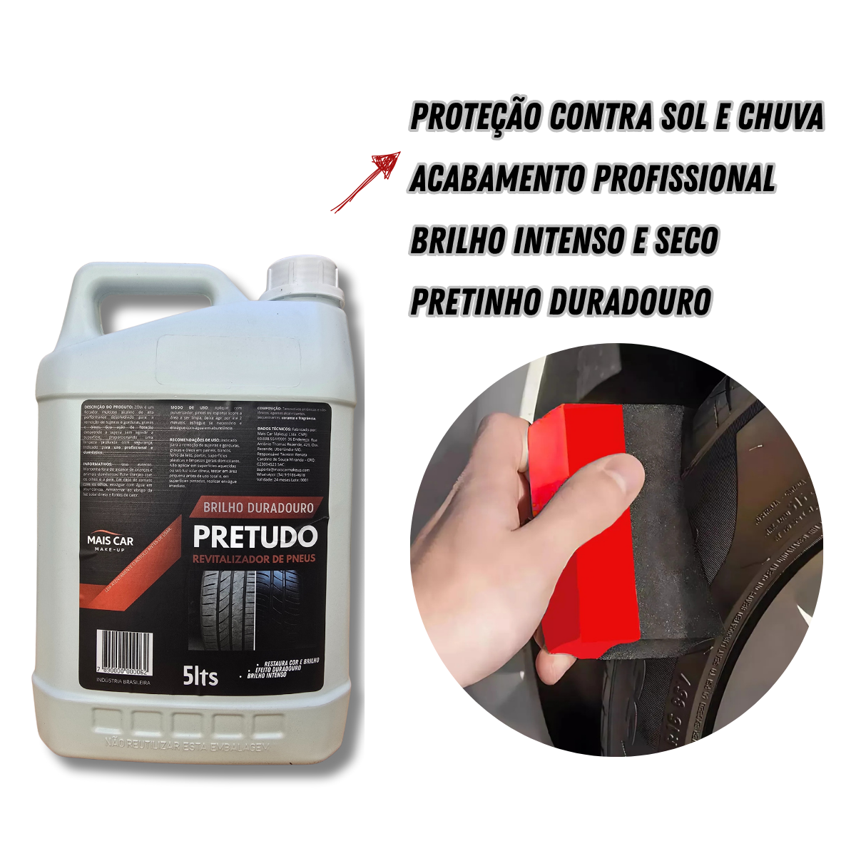 PRETUDO - Pretinho para Pneus 5 Litros