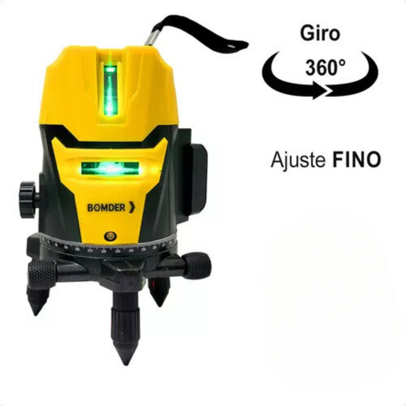 Nivel A Laser Auto Nivelador Luz Verde 5 Linhas Esquadro 360