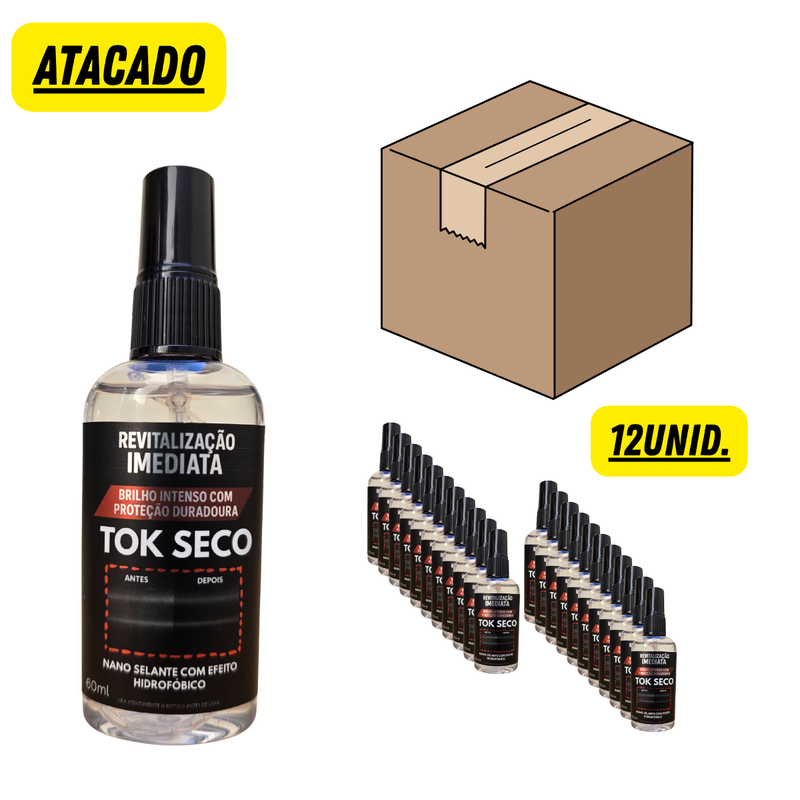 TOK SECO - Revitalizador de Plásticos e Borrachas - Nano Selante - 60ml - 12 unidades.