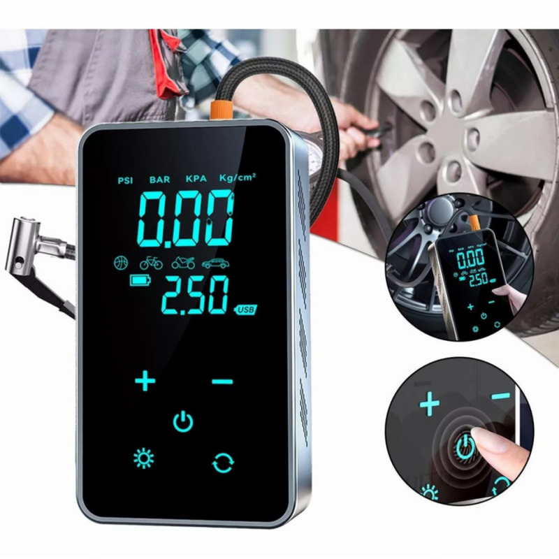 Bomba Ar Elétrica Inteligente 150 Psi Recarregável Sem Fio
