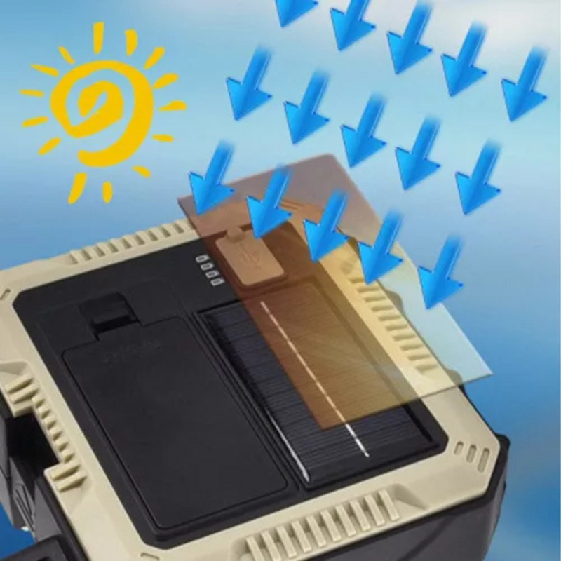 Lanterna LED Multifuncional Solar e USB com PowerBank