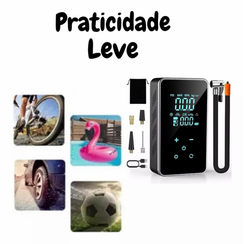 Bomba Ar Elétrica Inteligente 150 Psi Recarregável Sem Fio