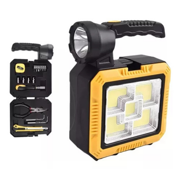 Lanterna LED Multifuncional Solar e USB com PowerBank
