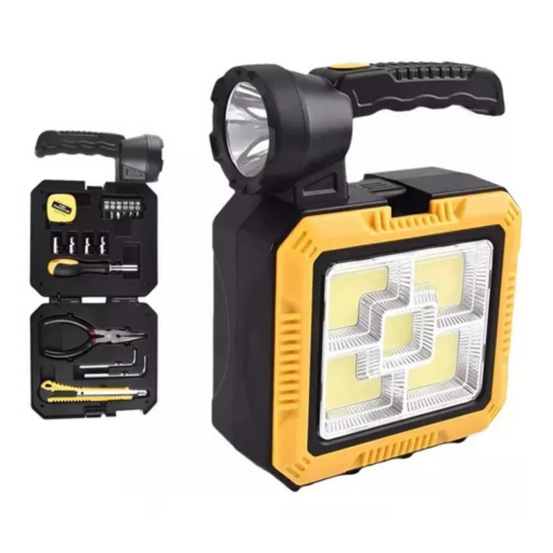 Lanterna LED Multifuncional Solar e USB com PowerBank
